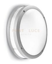 GES291- PLAFONIERA PER ESTERNI 2 LUCI ATTACCO E27 IN ALLUMINIO IP54 D.28CM GRIGIO ALLUMINIO