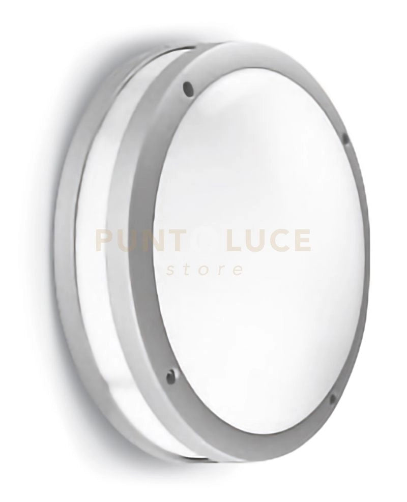 GES291- PLAFONIERA PER ESTERNI 2 LUCI ATTACCO E27 IN ALLUMINIO IP54 D.28CM GRIGIO ALLUMINIO
