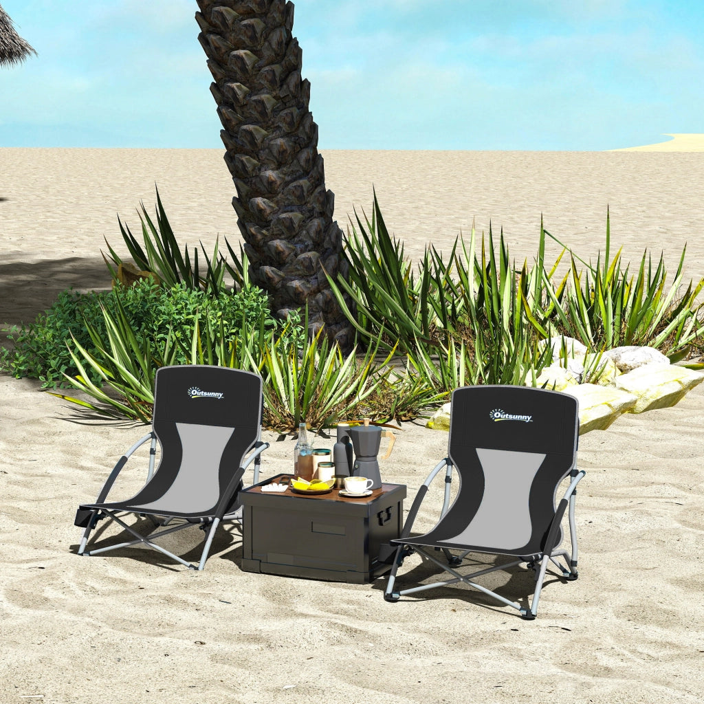Sedia da giardino pieghevole ¨C zephmum ¨C nero 58x55x62 cm