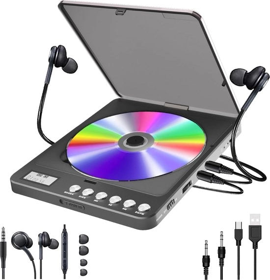 lettore CD anti shock caricabile via Bluetooth inclusivo auricolari