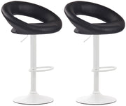 Set di 2 sgabelli da bar Olinda in finta pelle nero,bianco