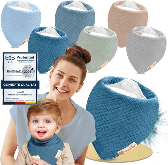 Set di 6 coperte per bambino in tessuto di cotone mallie

Specifica tecnica:
- Set composto da 6 pezzi
- Materiale: tessuto di cotone mallie
- Forma: coperte per bambino in forma di triangolo