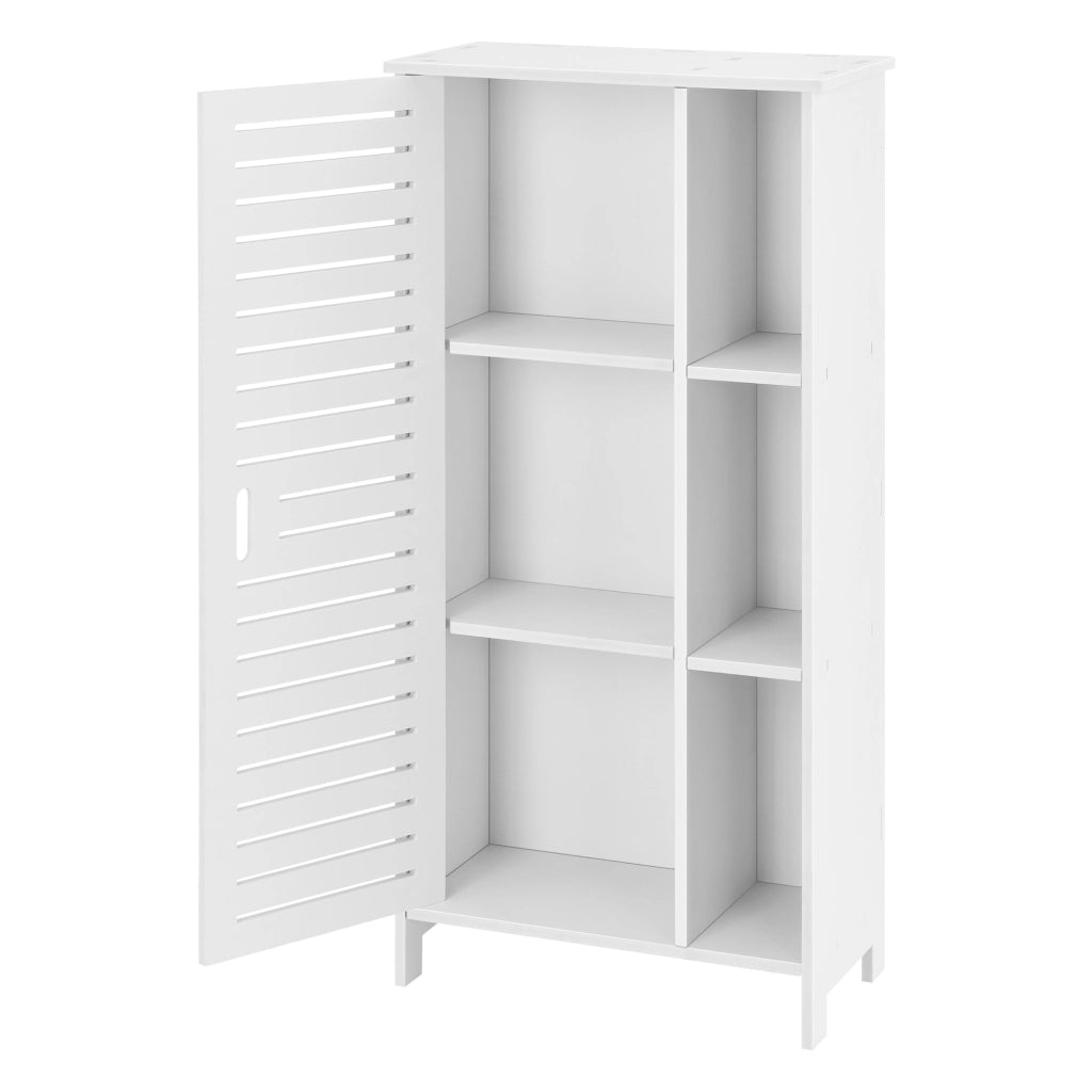Armadietto da Bagno a Terra con Scomparti 96 x 48 x 24 cm Mobiletto da Stoccaggio Ripostiglio da Bagno con Sportello /