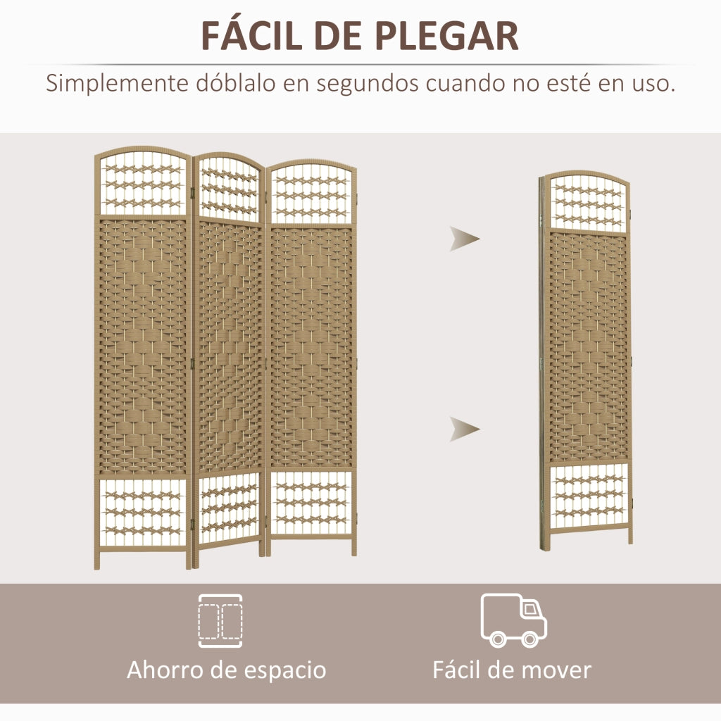 Paravento Separatore 3 Pannelli Pieghevole ¨C Xylo ¨C Carta Naturale 120x170cm