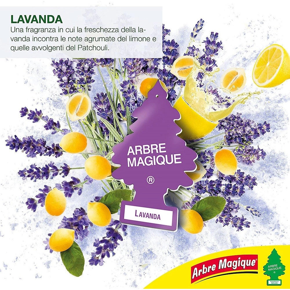 Trade Shop - Arbre Magique Mono Deodorante Profumatore Auto Profumazione Fragranza Lavanda -