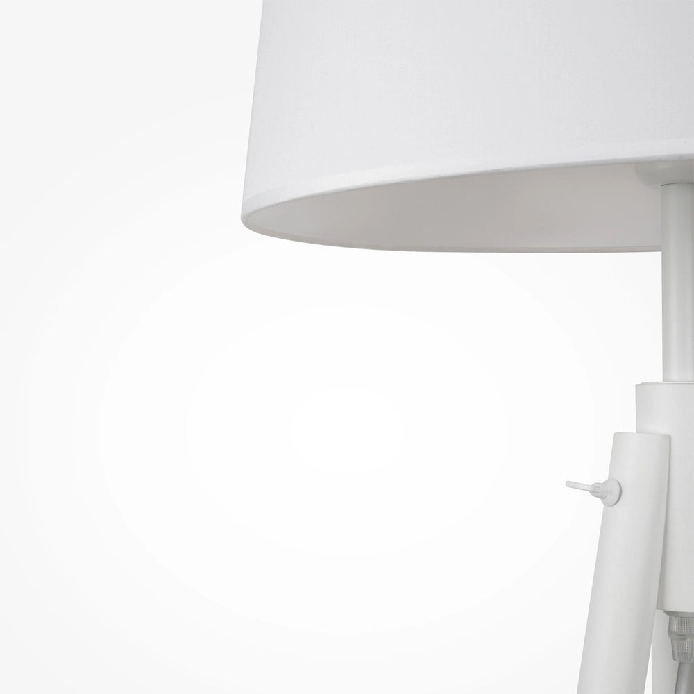 Maytoni Lampada da terra moderna Calvin 1 luce E27 bianco metallo cotone