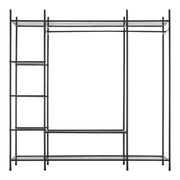 Armadio con ripiani 6 ripiani acciaio laccato 150 x 150 x 40 cm nero 03_0008148