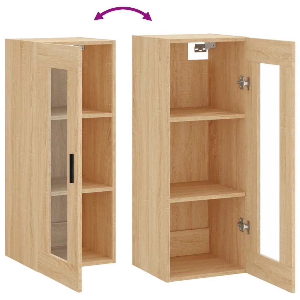 Mobile contenitore a parete design pratico 34,5 x 34 x 90 cm legno composito rovere Sonoma 02_0048691