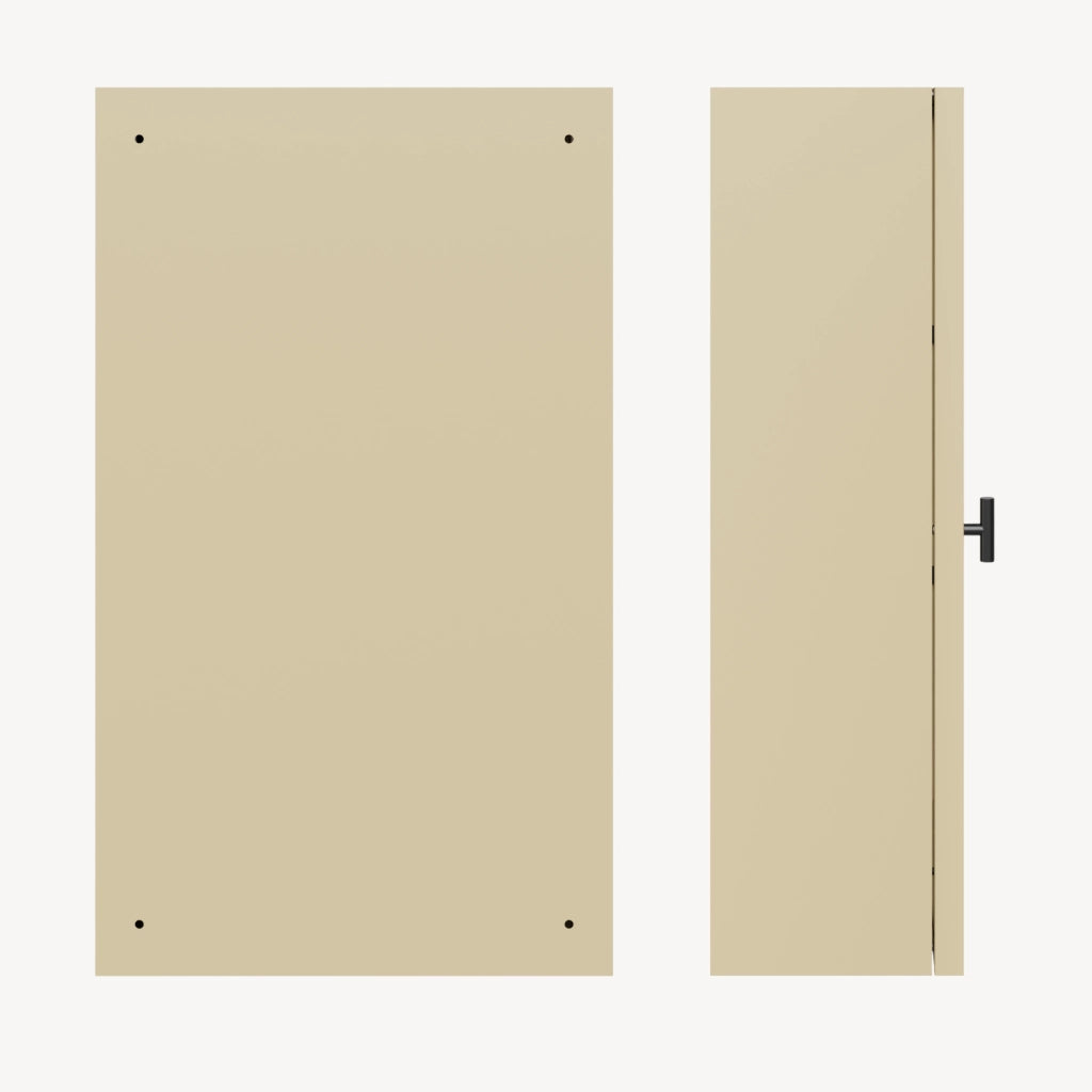 Armadietto a Parete Zundert Pensile ad Anta in Vetro Scanalato 60 x 35 x 15 cm - Color Cammello [en.casa]