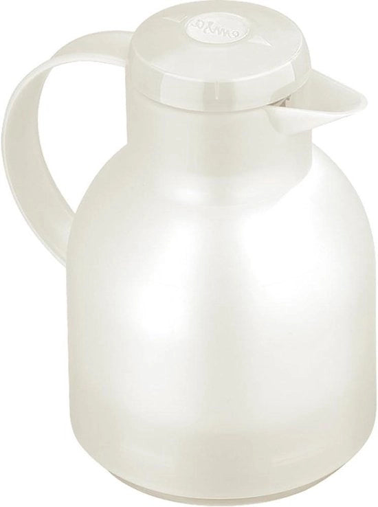 Termoskan 1 litro con chiusura rapida a pressione 100% ermetico 12 ore caldo 24 ore freddo trasparente bianco plastico - Samba 504687