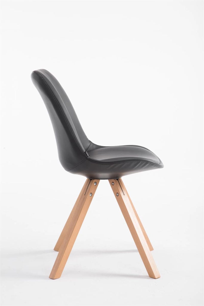 Sedia pranzo Laval in similpelle gambe quadrate natura,nero