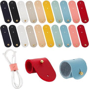Organizzatore di cavi in pelle - 20 pezzi - Cinture di cavo riciclabili - Cinturino per cuffie portatile - Cinture di archiviazione - Casa scuola - Viaggi