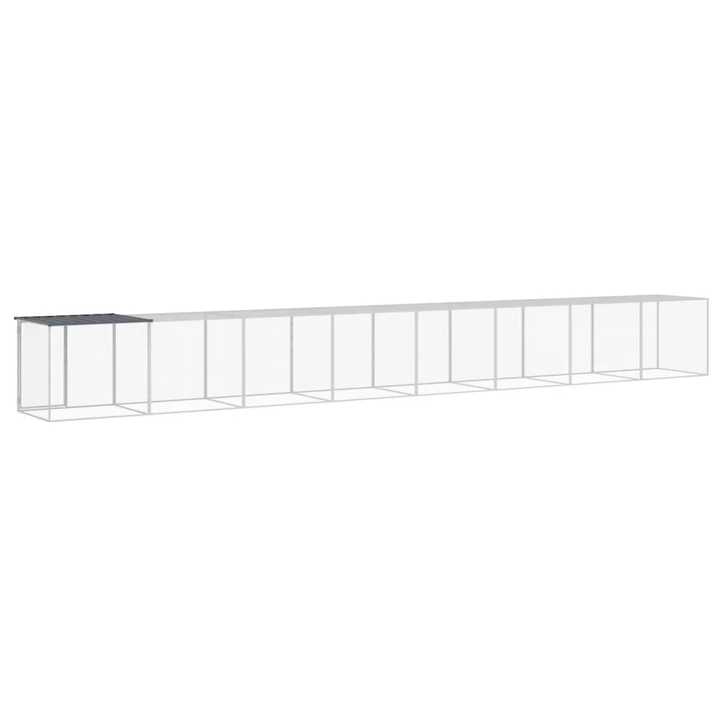 Gabbia Polli con Tetto Antracite 803x98x90 cm Acciaio Zincato 3189042