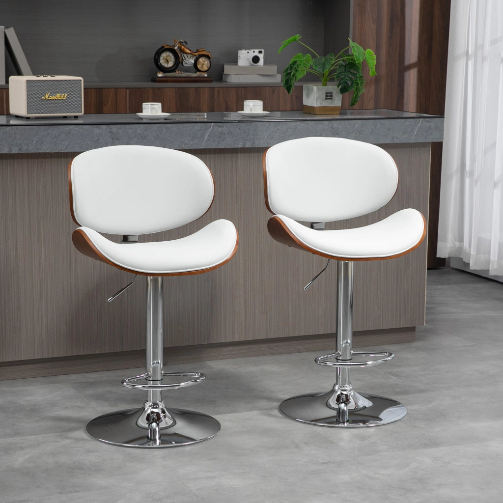 Sgabello da bar regolabile in altezza ¨C zephmum ¨C bianco 53x52x92-112 cm