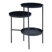 Tavolino laterale con 3 ripiani in metallo 70 x 58 x 37 cm nero 03_0010930