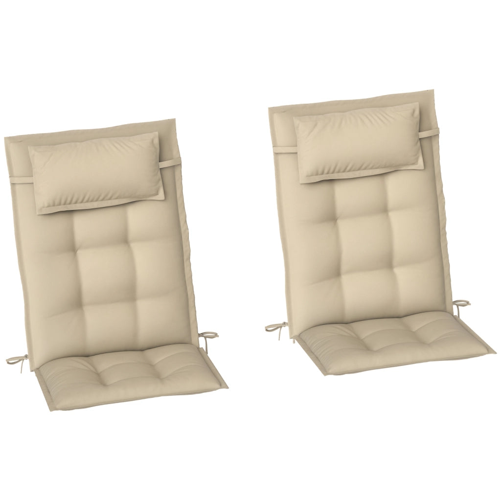 Cuscini per Lettini Sole Polipropilene Impermeabili 2 Pezzi ¨C Zephmum ¨C 50x116x5 cm Beige