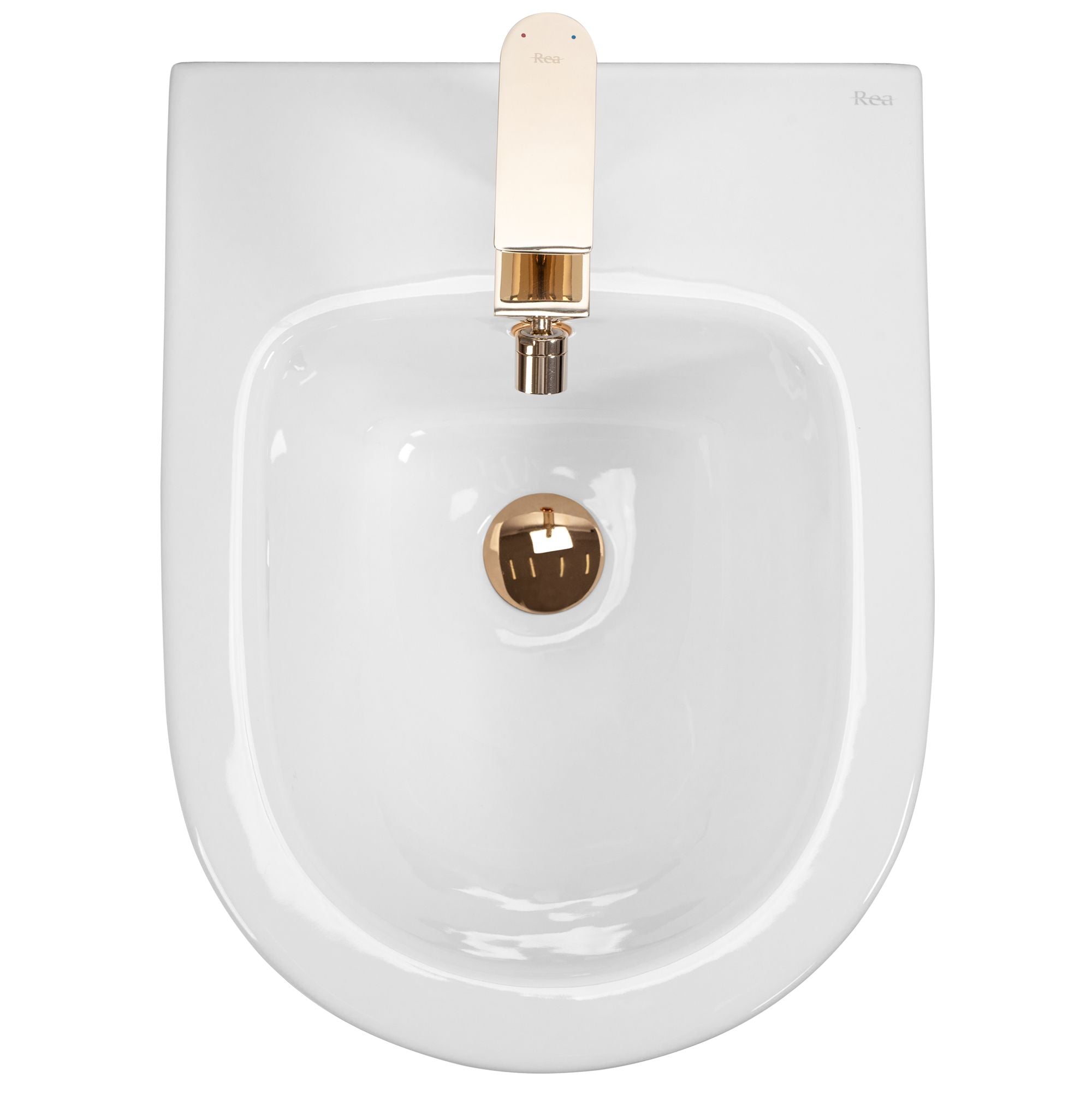 Bidet Sospeso Rea Carlo Mini White Gold Edge