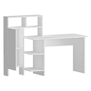 Cremella, Scrivania 6 Ripiani, 136x60x112h cm Bianco