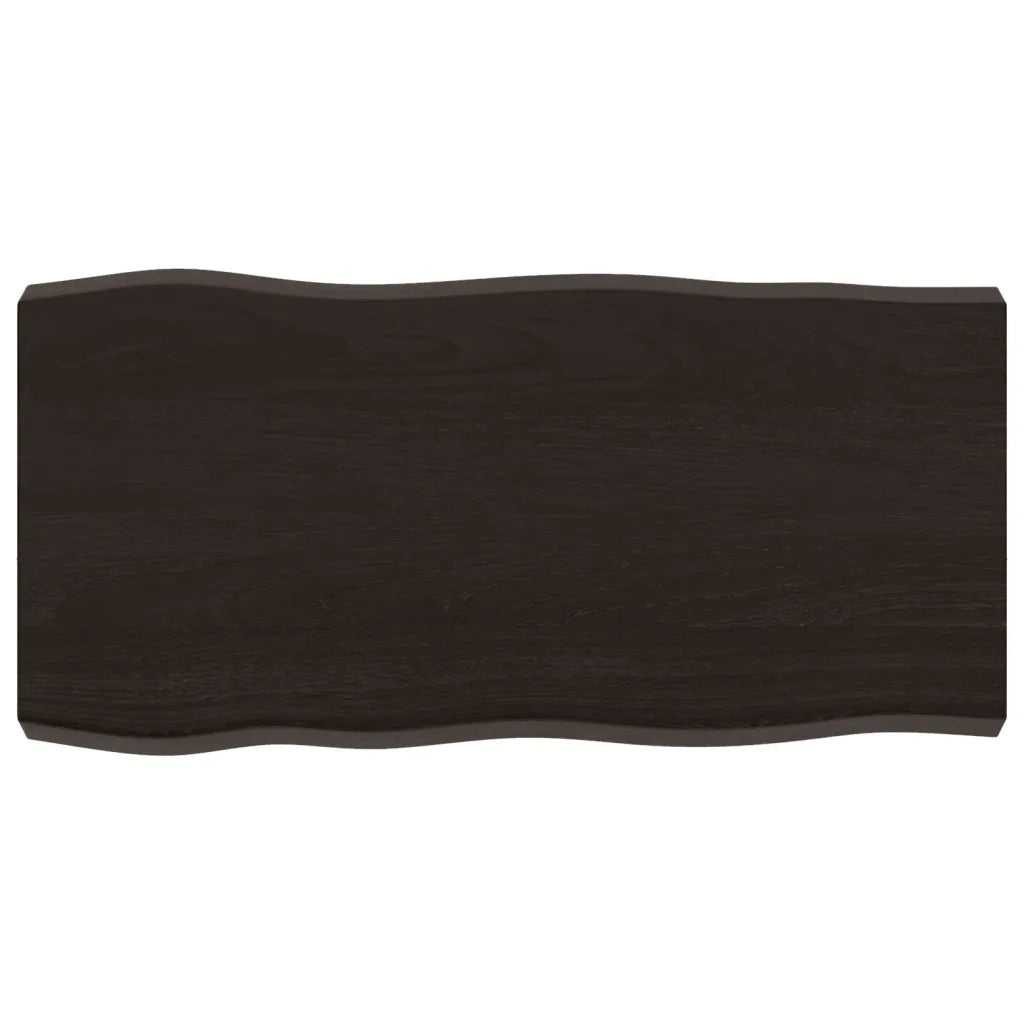 Piano Tavolo Marrone Scuro 80x40x(2-6)cm in Rovere Non Trattatocod mxl 95730