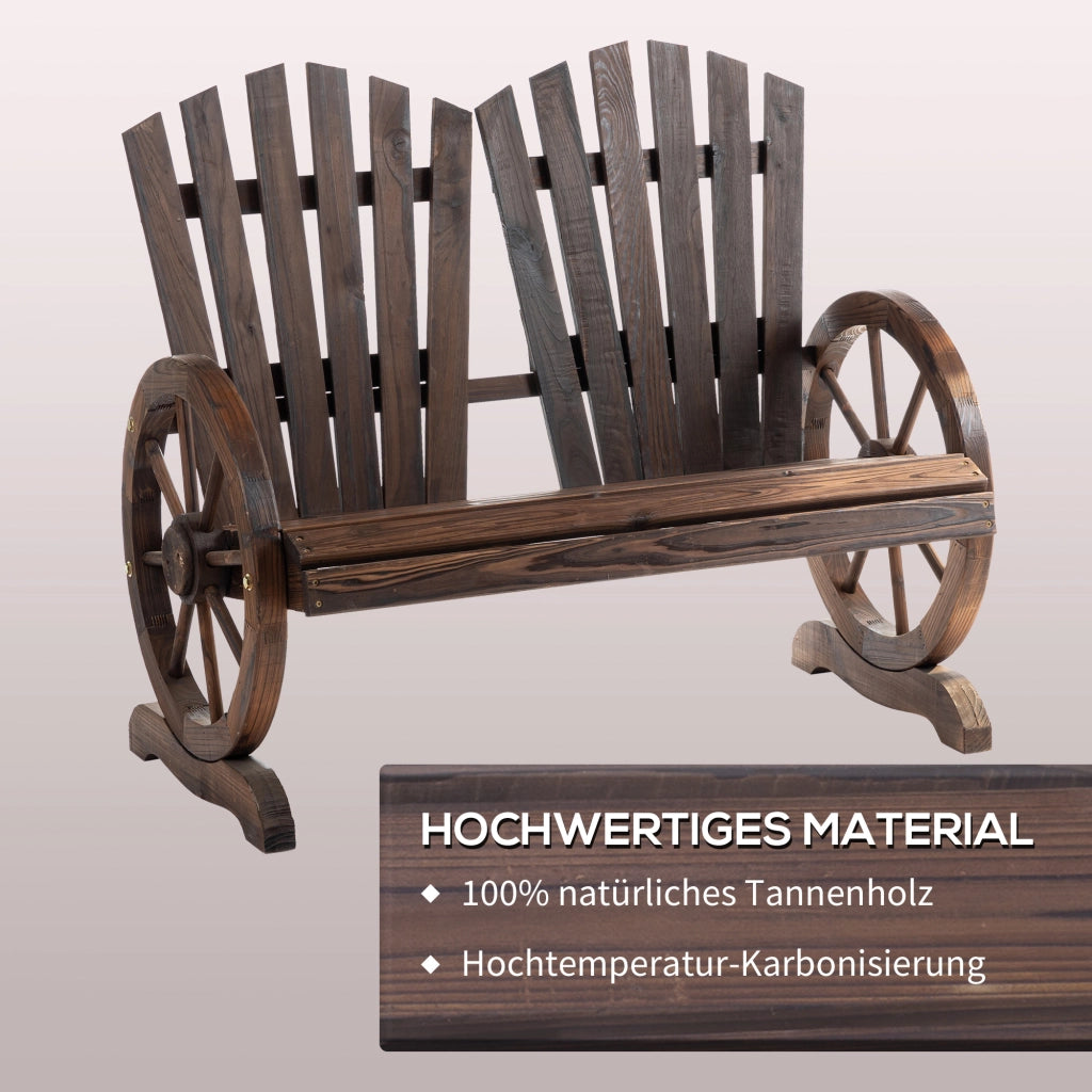 PANCA 2 POSTI DA GIARDINO 108x66x95 cm LEGNO MARRONE SCURO