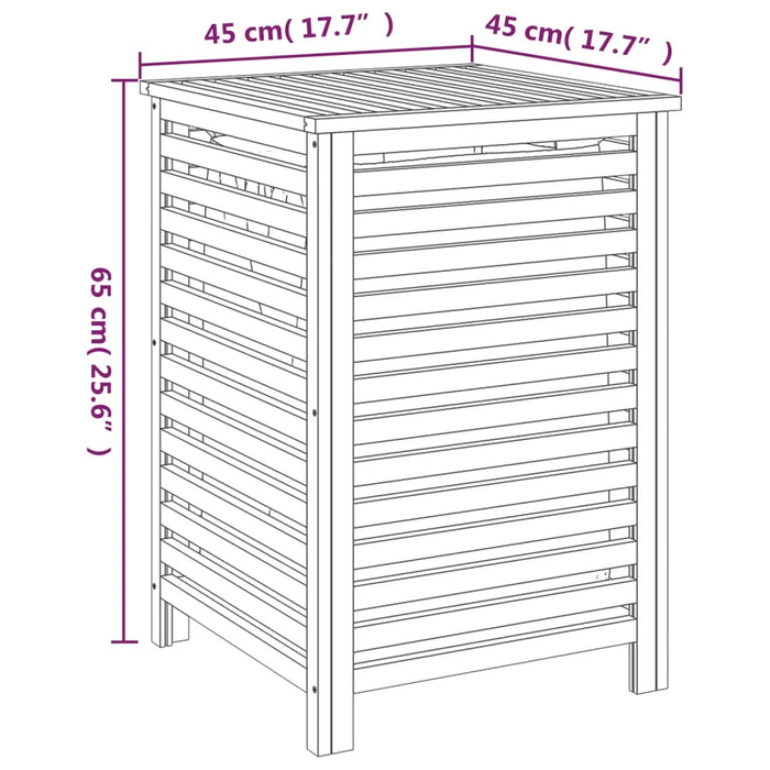 Cesto del Bucato 45x45x65 cm Legno Massello di Noce 350353