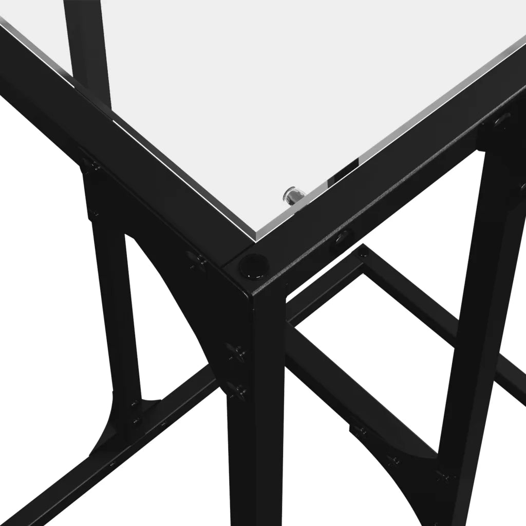 Tavolino con Vetro-Tavolino da soggiorno-Tavolo Trasparente 40x30x61,5cm in Acciaio