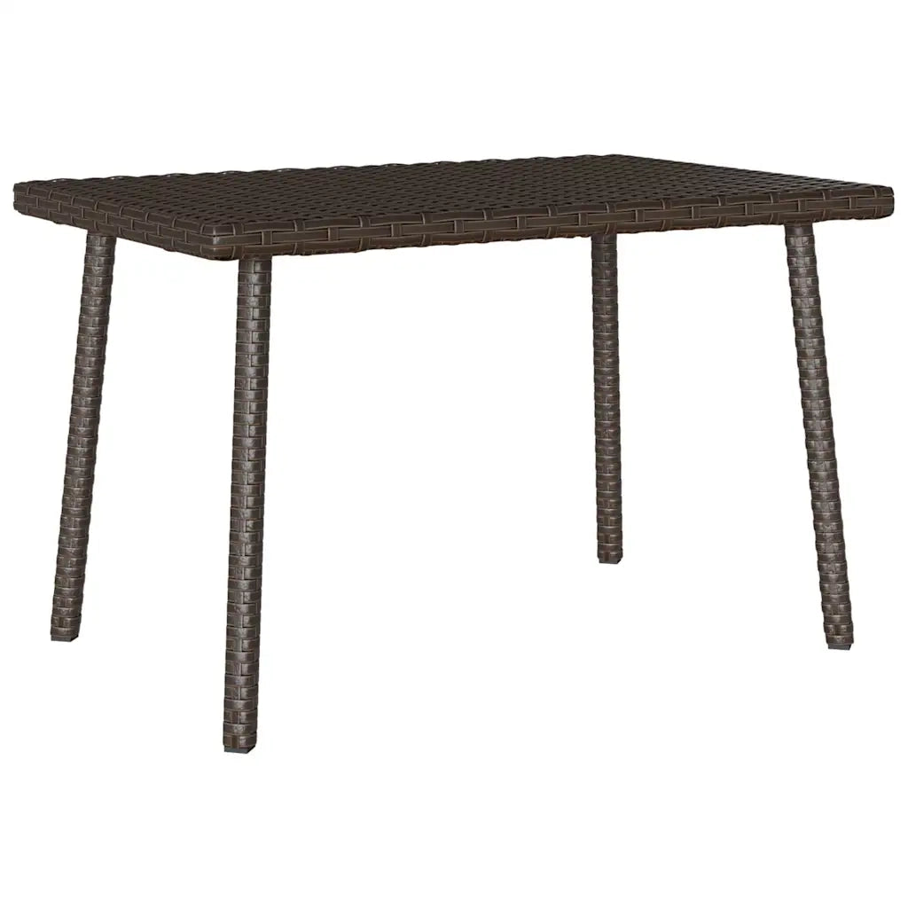 Tavolino-Tavolino da soggiorno-Tavolo Giardino Rettangolare Marrone 60x40x37 cm Polyrattan