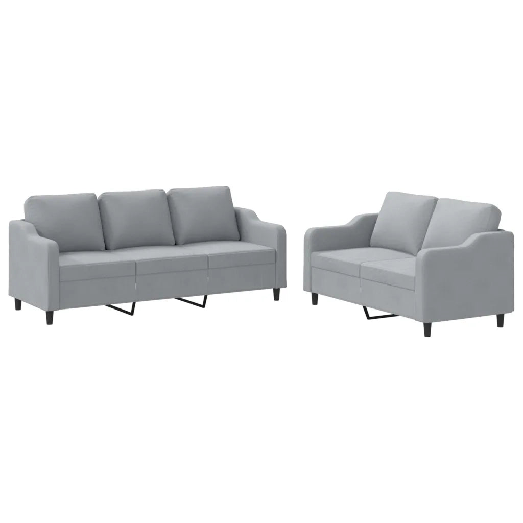 Set di Divani 2 pz con Cuscini Grigio Chiaro in Tessutocod mxl 82313
