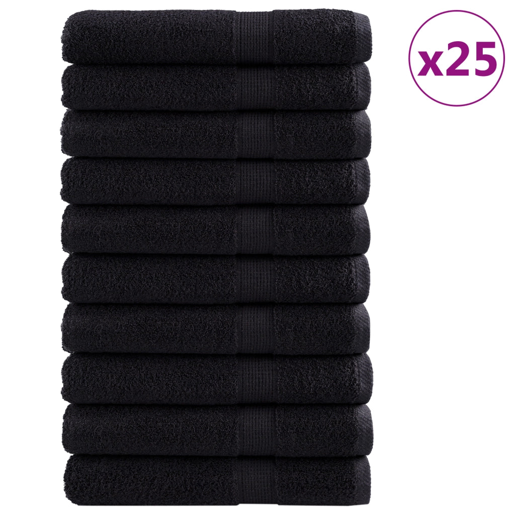 Asciugamani Premium "SOLUND" 25 pz Nero 100x200 cm 550 gsm