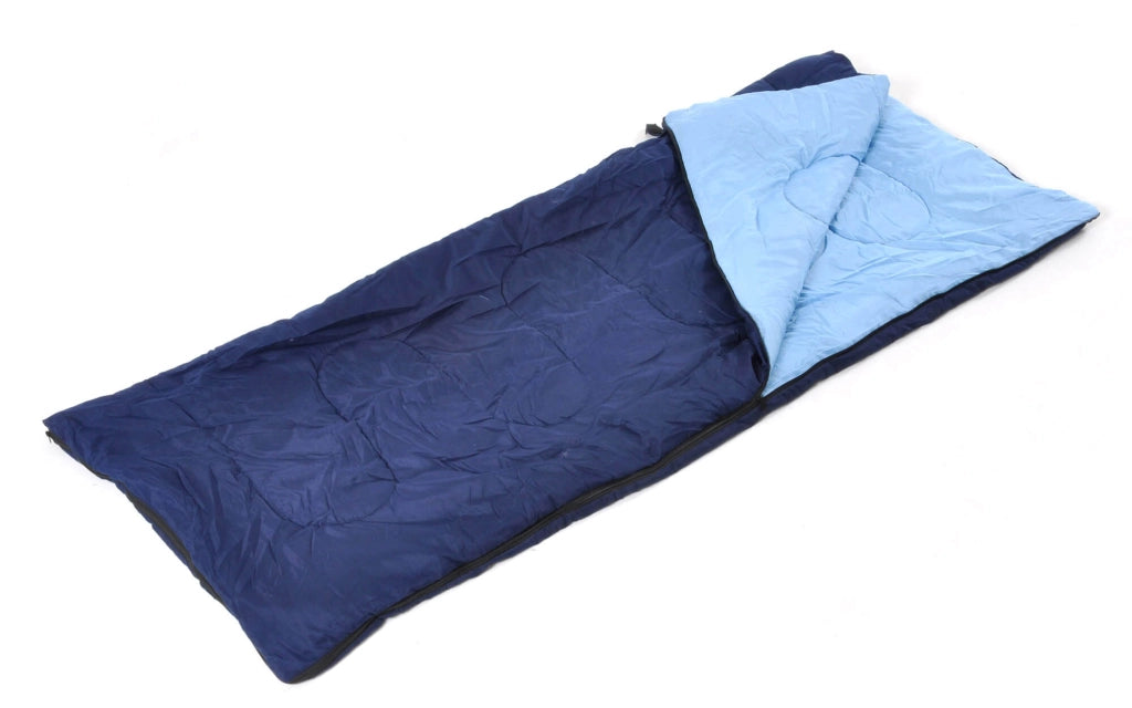 Sacco a Pelo Singolo 190x75 cm in Cotone e Poliestere Blu