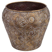 Vaso da fiori in metallo dorato 46,5x46,5x41h cm