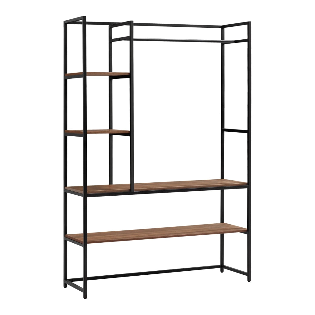 Appendiabiti in metallo e MDF 180 x 120 x 40 cm effetto noce canaletto 03_0008134