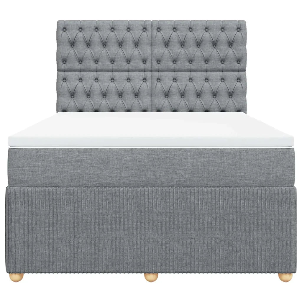Giroletto a Molle con Materasso Grigio Chiaro 140x200cm Tessuto