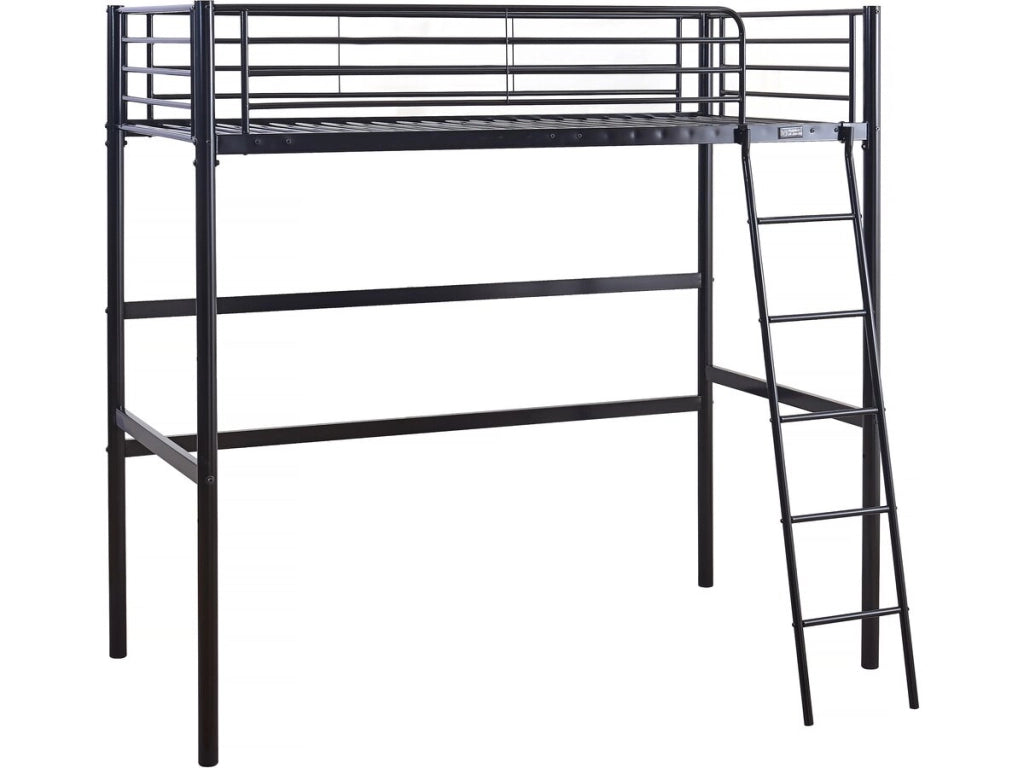 Letto a soppalco in metallo "Alora" - 90 x 190 cm - Nero