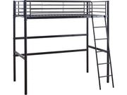 Letto a soppalco in metallo "Alora" - 90 x 190 cm - Nero