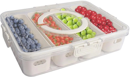 Contenitori di conservazione alimentare con coperchi per frutta e verdura Organizzatore del frigorifero con 4 contenitori per drenaggio Contenitori frigorifero stivellabili per salate fresche e frutta Conservazione frutta fresca
