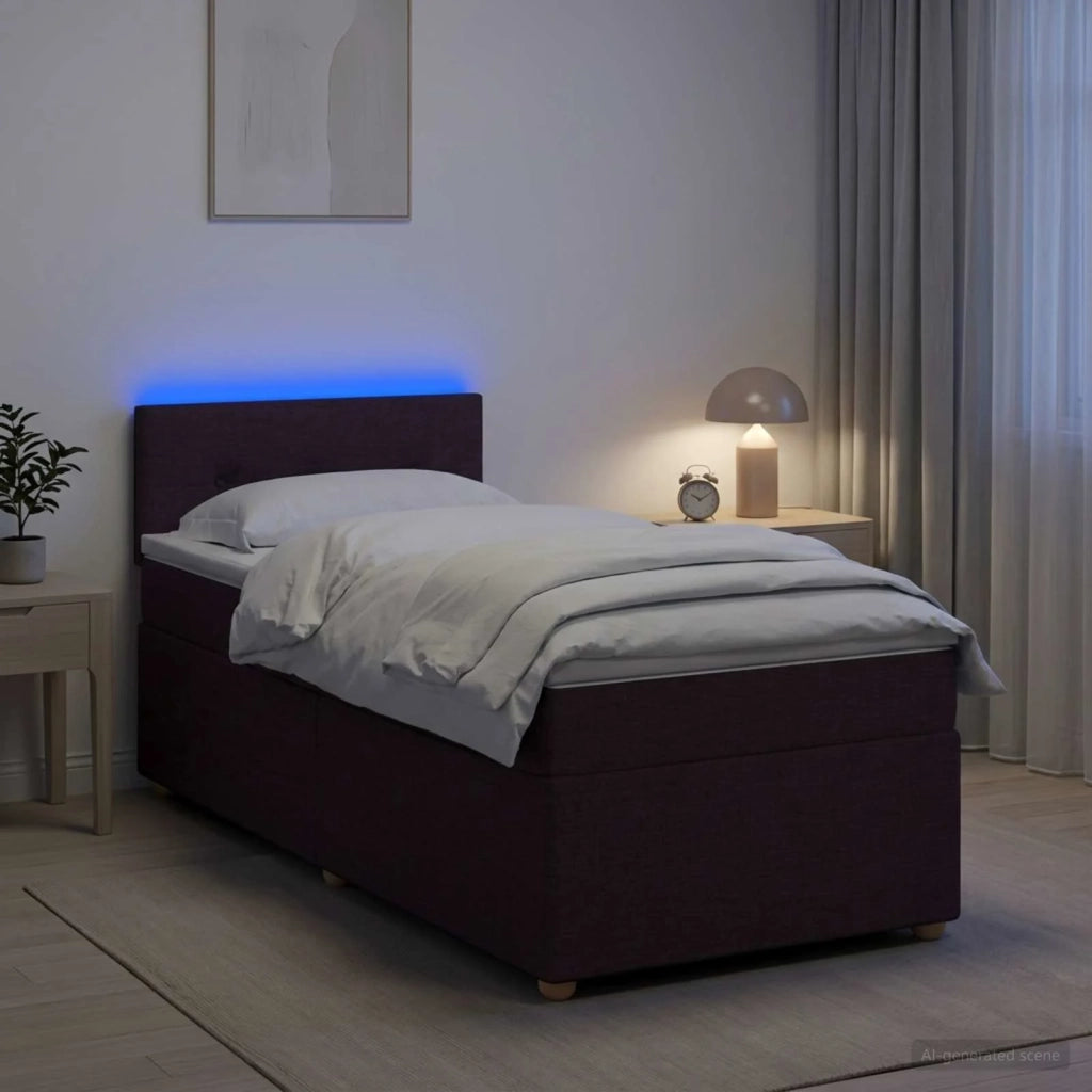 Letto box spring con materasso Marrone Scuro 80 x 200 cm 3452292