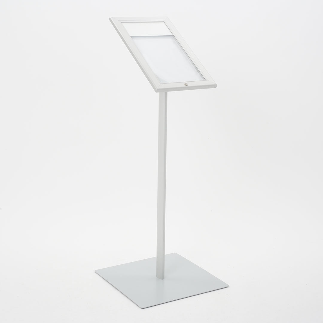 Espositore a Leggio con Piantana 29x47,7x2,3 cm in Alluminio Porta Menù Silver