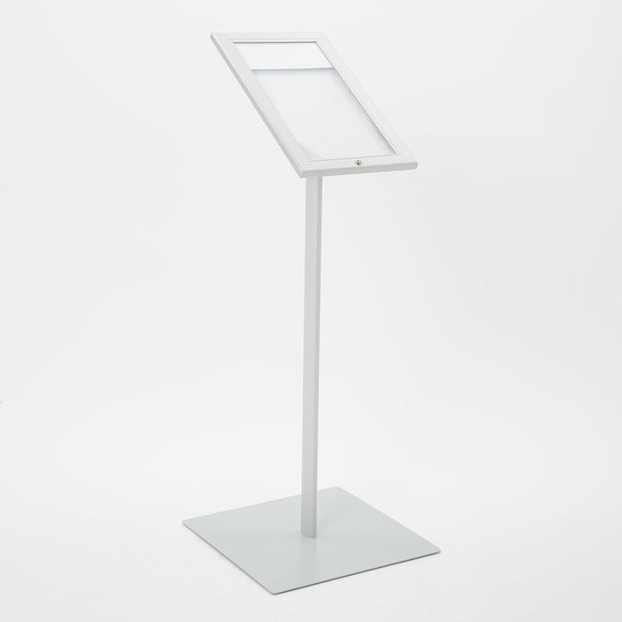 Espositore a Leggio con Piantana 29x47,7x2,3 cm in Alluminio Porta Menù Silver