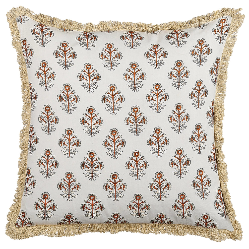 Cuscino decorativo cotone motivo floreale 45 x 45 cm nappe decorative rivestimento sfoderabile accessori decorativi