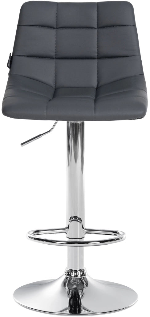 Sgabello Jerry in similpelle grigio,cromo