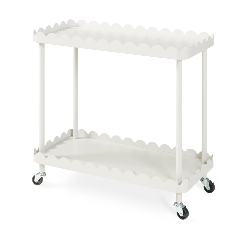 Carrello Portaoggetti Bolmanralu a 2 Ripiani e Rotelle 60 x 61 x 31 cm Struttura in Acciaio - Grigio [en.casa]