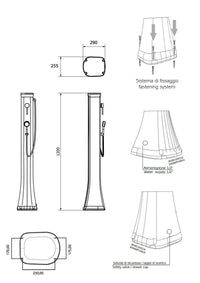 Mini Doccia Solare da Giardino Lavapiedi Miscelatore e Doccetta Mobile Arkema Happy Go Dove grey