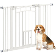 Cancellino per Cani Piccolo e Medio ¨C zephmum ¨C Acciaio e PA, Bianco, 74-100x76 cm