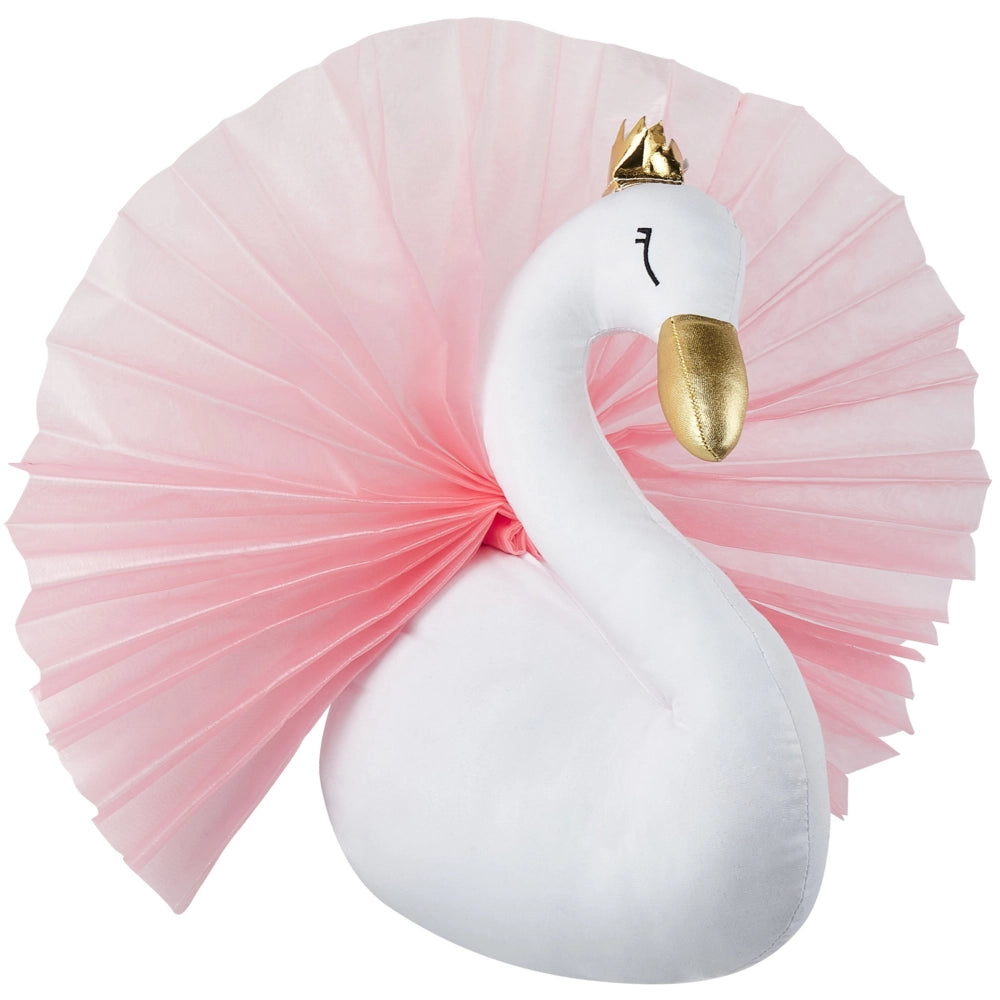 Decorazione in peluche per la camera dei bambini giocattolo da appendere cigno in cotone bianco