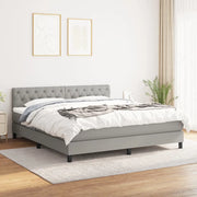Giroletto a Molle con Materasso Grigio Chiaro160x200 cm Tessuto cod mxl 45555