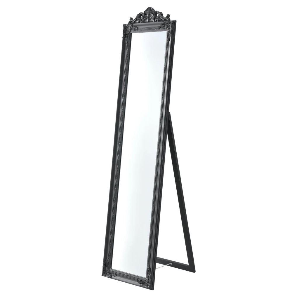 Specchio da Terra Arezzo a Figura Intera 160 x 40 cm Cornice in Eucalipto - Grigio scuro [en.casa]