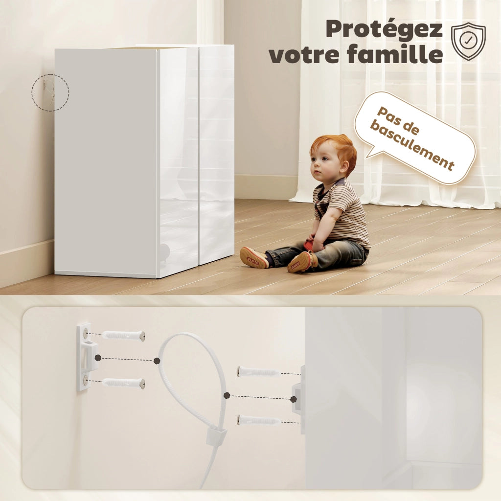 Armadio da soggiorno con ante ¨C Minimal ¨C bianco 80x40x80cm