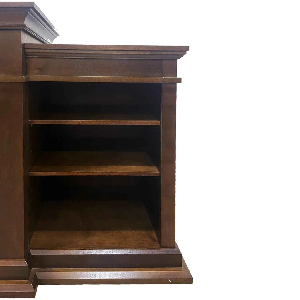 Biden - Camino elettrico da terra 179x48xH85 cm, effetto fiamma, colore legno noce