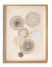 Stampa su Tela Circly con Inserti 45x3,2x60 cm in Legno e Tessuto